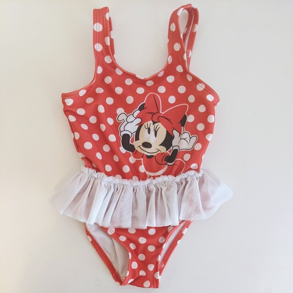 Disney Other - 3/15 Disney Minnie Mouse Polka Dot Tutu Swimsuit